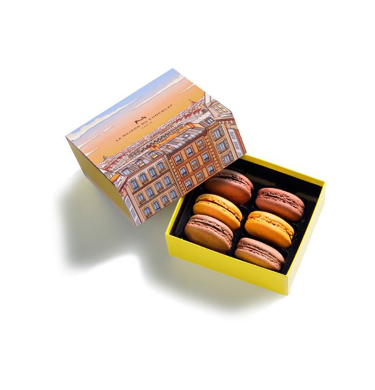 Sunset in Paris Chocolate Macarons Gift Box 6pc