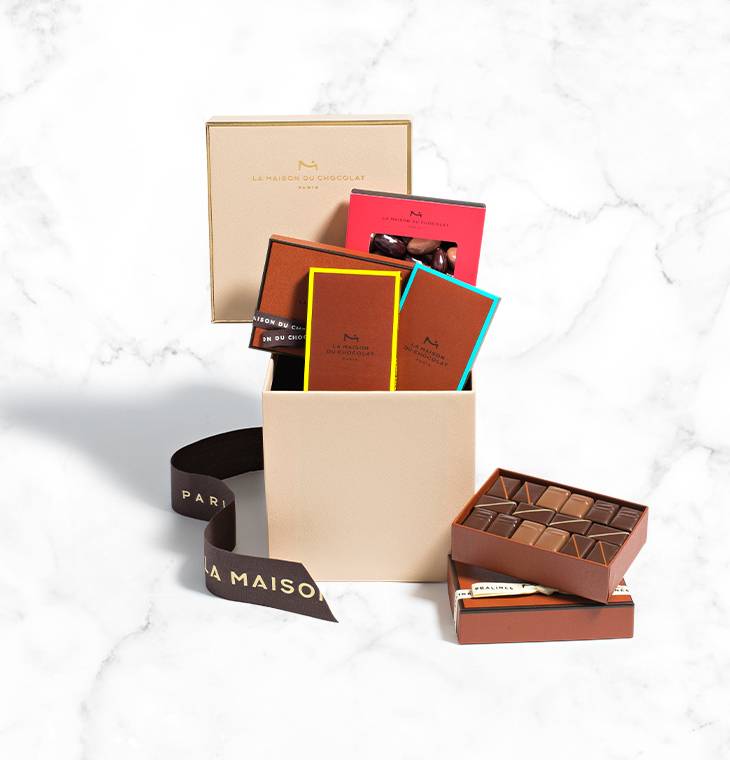 Boite cadeau chocolat "Bir-Hakeim" | La Maison du Chocolat | Boite chapeau chocolat | Coffret cadeau chocolat luxe | Cadeau chocolat prestige