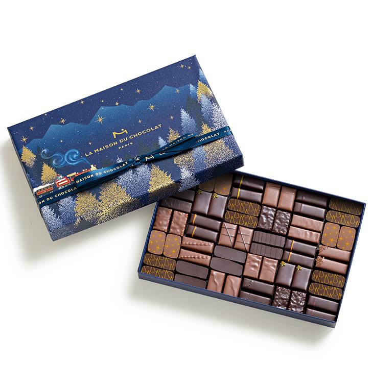 Coffret Destination Noël Noir et Lait 60 Chocolats