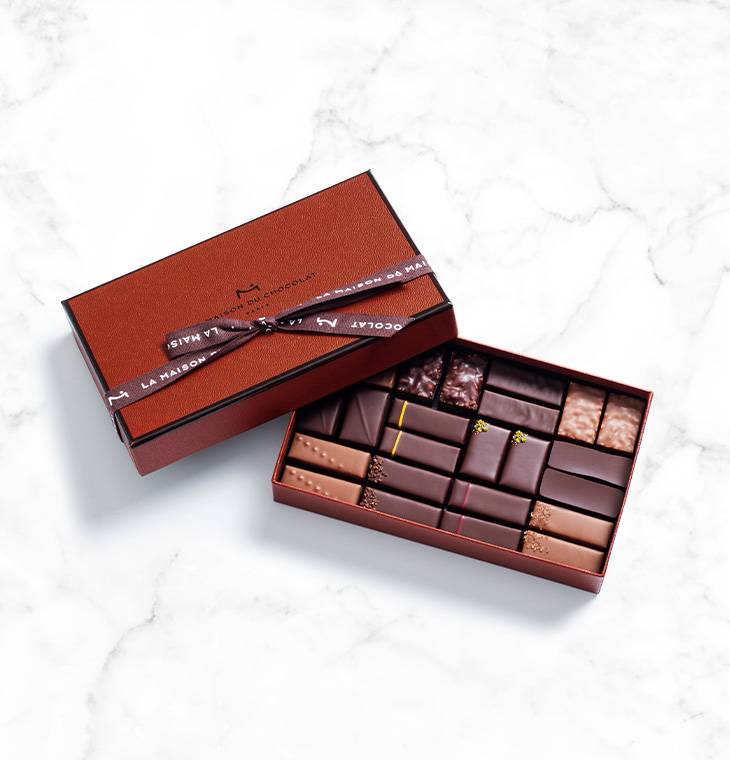 Coffret 24 chocolats noirs et lait | La Maison du Chocolat | Livraison boite de chocolat | Cadeau chocolat | Chocolat de luxe