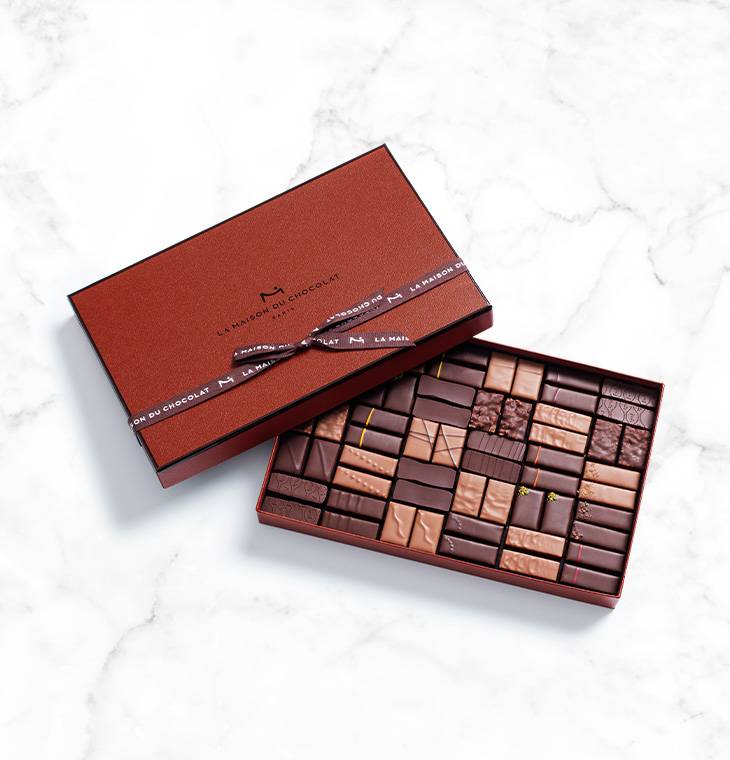 Coffret 60 chocolats noirs et lait | La Maison du Chocolat | Boîte de chocolat à offrir | Chocolat de luxe | Idée cadeau gourmande