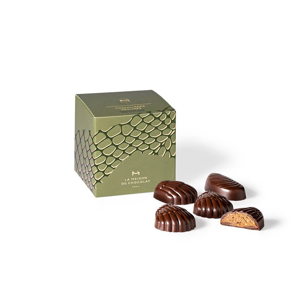 Dark Chocolate Seashell Praliné Treats