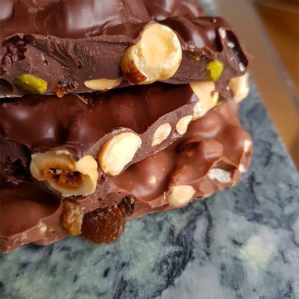 Dark Chocolate With Mixed Nuts Bark - La Maison du Chocolat