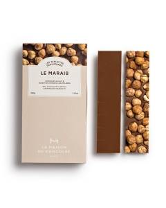 Tablette de Chocolat le Marrais sur fond blanc 