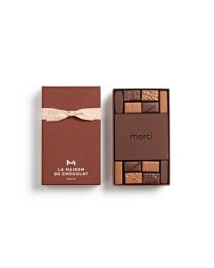  Gift Box Merci 12 Chocolates on white background