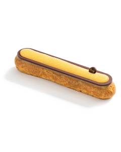 La Maison du Chocolat' Pineapple eclair on a white backgound