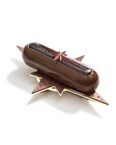 La Maison du Chocolat Compass Rose buche on a white background