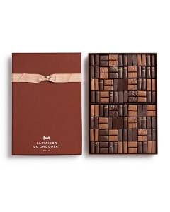 Coffret Maison Dark and Milk 112 chocolates on white background 