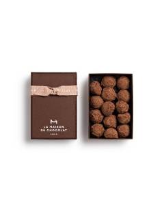 Truffes Box Chocolate Nature on white background 