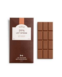 Tablette Chocolat Lait Intense 39% sur fond blanc