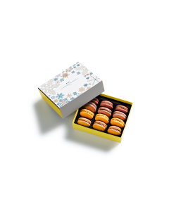 Snowy Macaron Gift Box  12 pieces