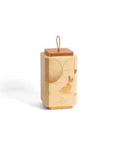 Golden Lantern Mooncake Gift Box on a white background