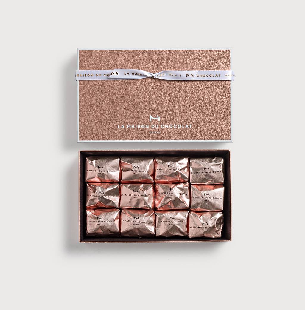 Marrons Glaces Gift Box 12 pieces on a gray background