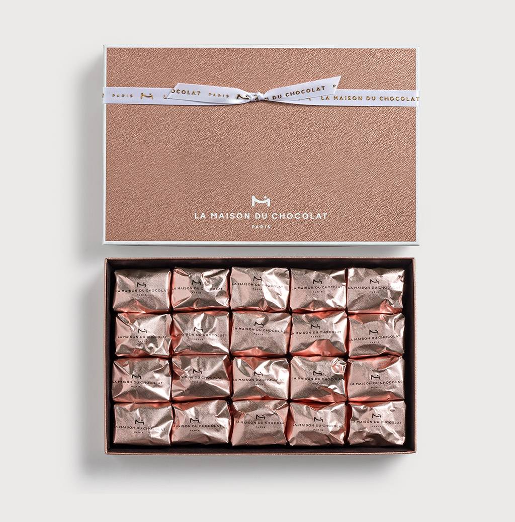 Marrons Glaces Gift Box 20 pieces on a gray background