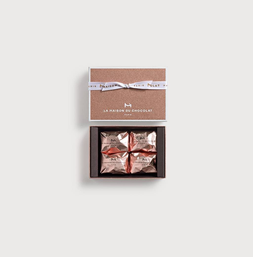 Marrons Glaces Gift Box 4 pieces on a gray background