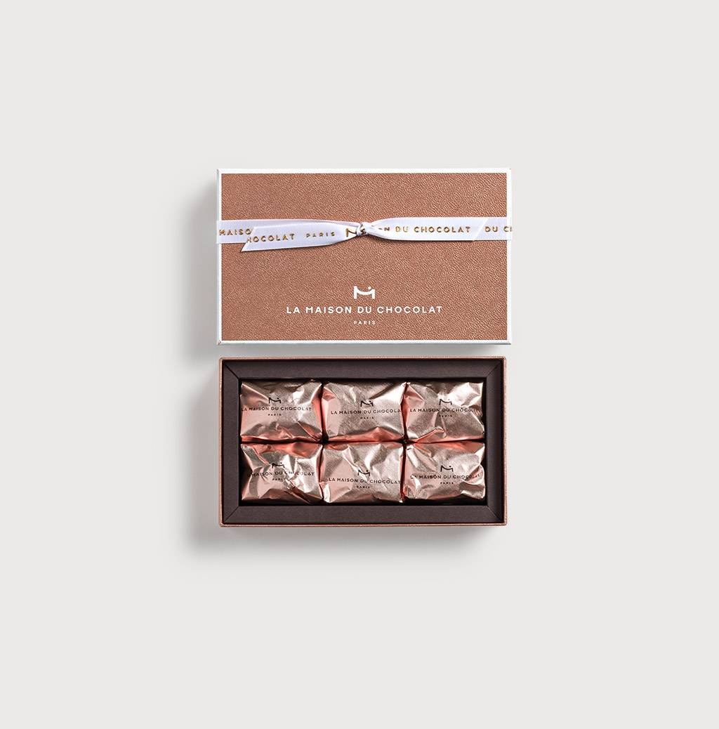Marrons Glaces Gift Box 6 pieces on a gray background