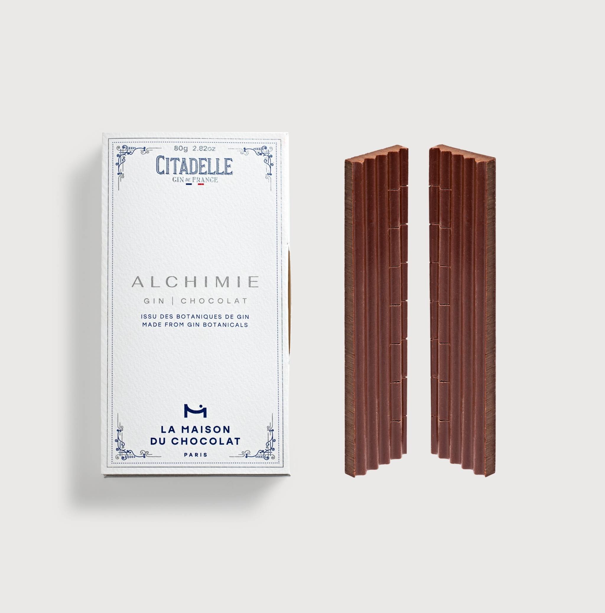Alchimie Gin Dark Chocolate Bar Infused with Citadelle Gin botanicals