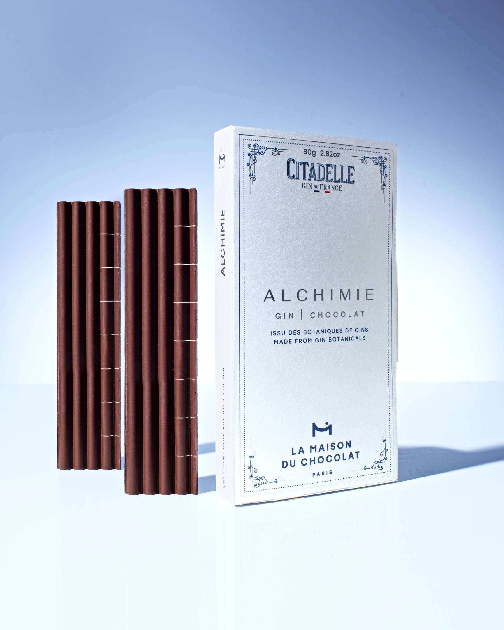 Alchimie Gin Dark Chocolate Bar Infused with Citadelle Gin botanicals