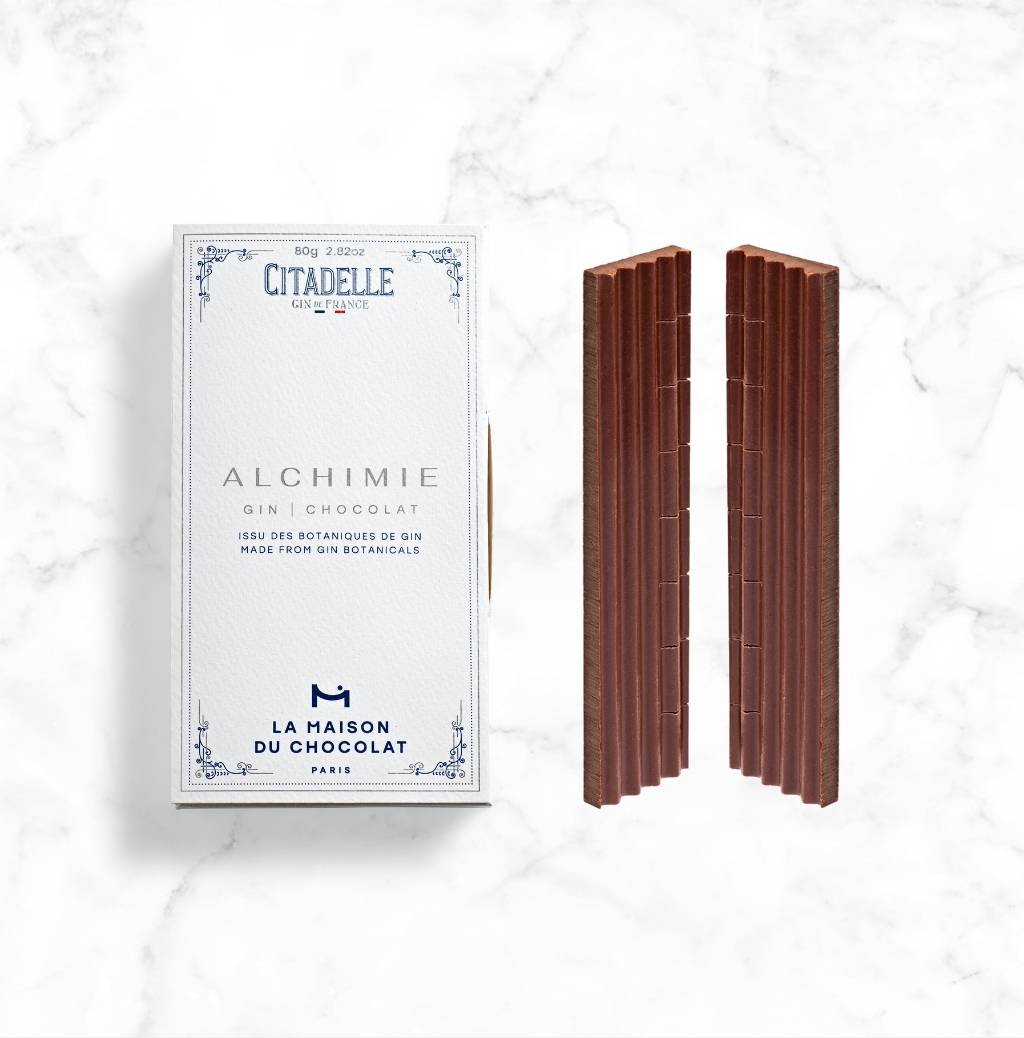 Alchimie Gin Dark Chocolate Bar Infused with Citadelle Gin botanicals