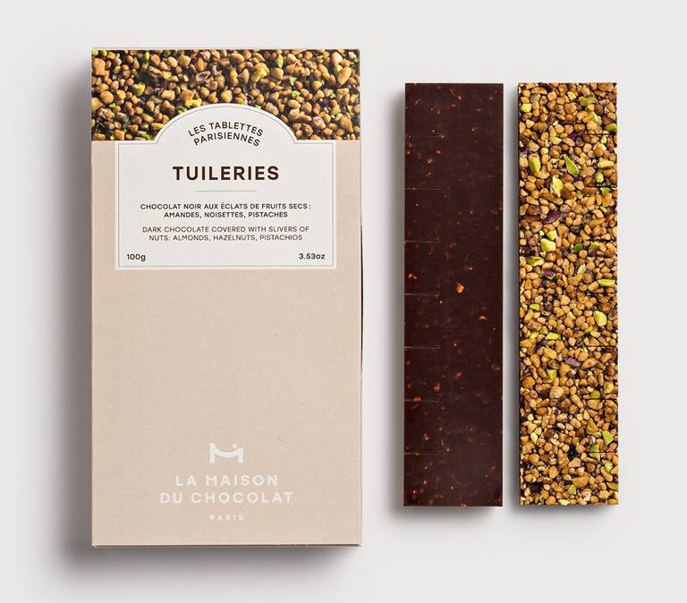 Tuileries Chocolate Bar on gray background