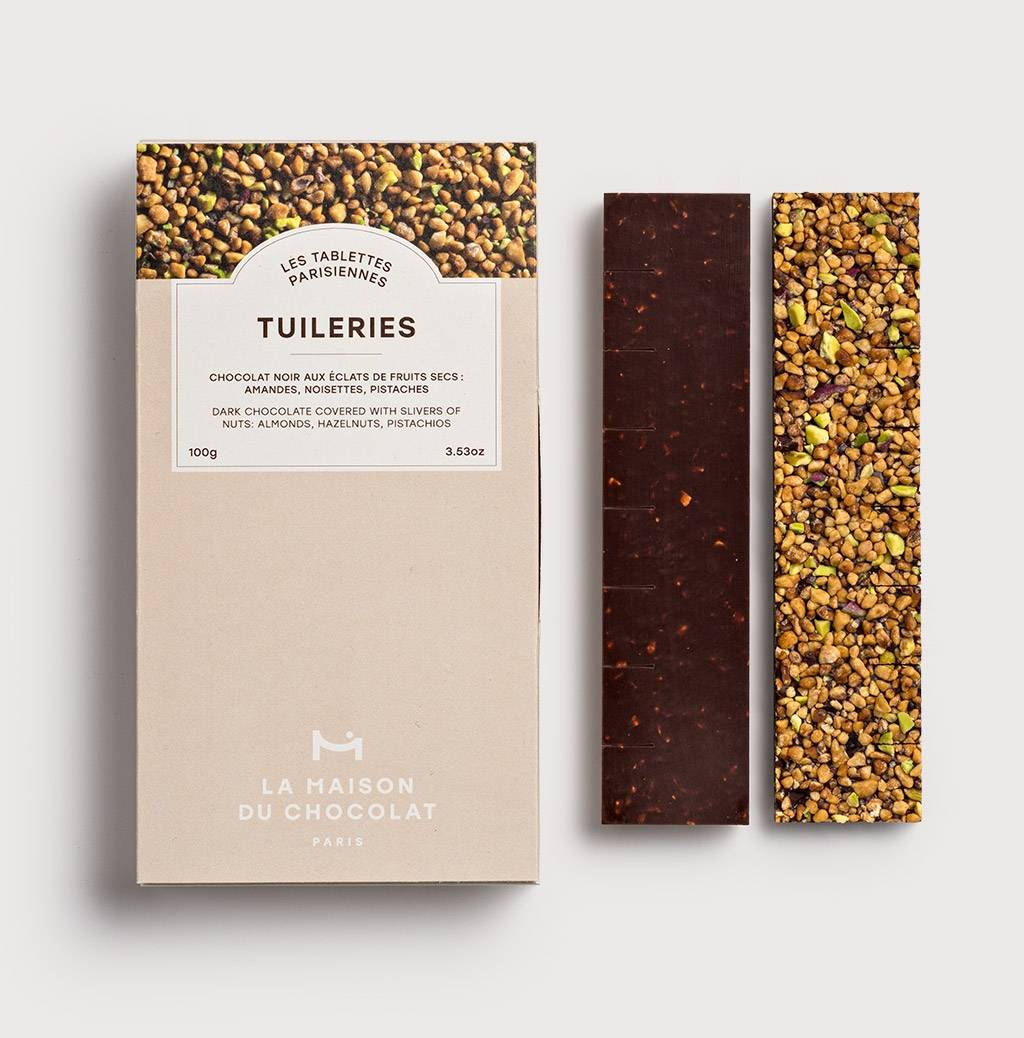 Tuileries Chocolate Bar on gray  background 