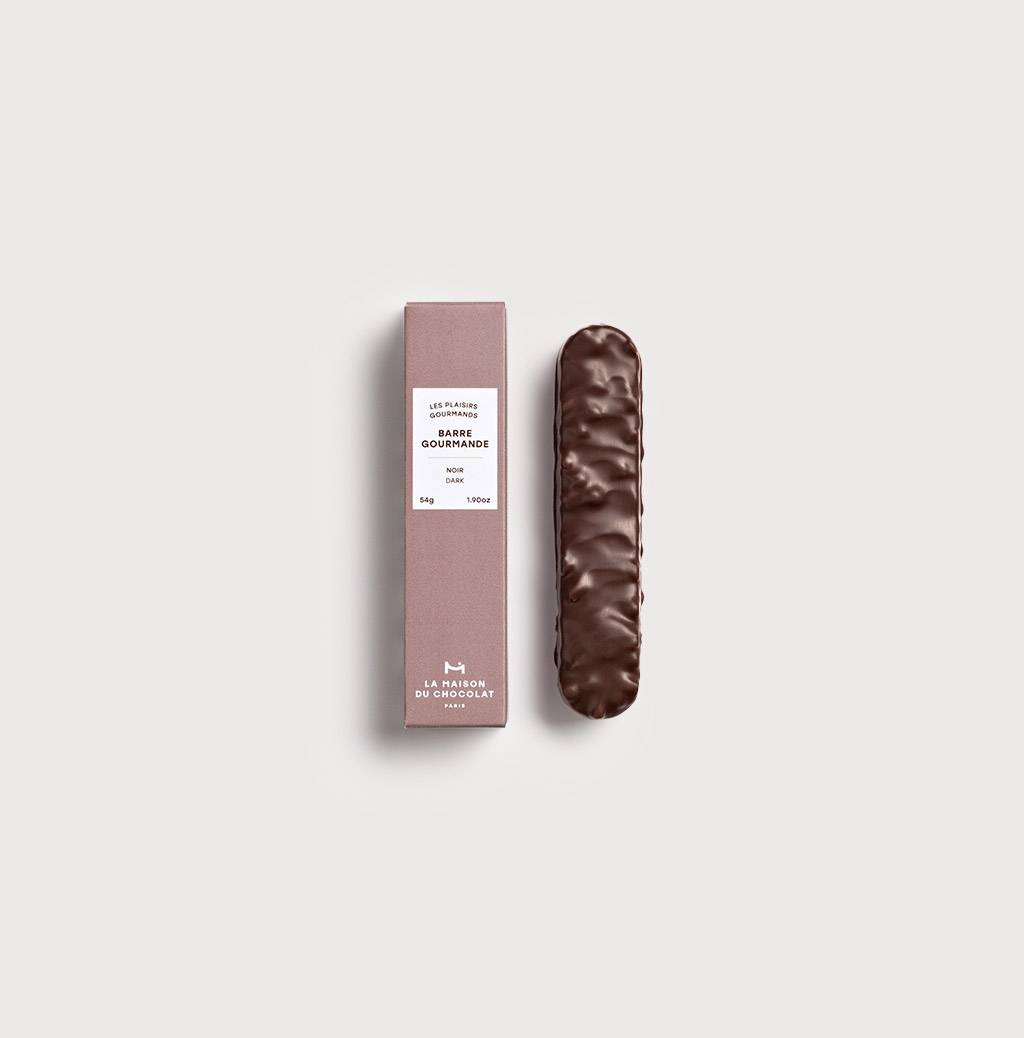 Gourmet Dark Chocolate Bar on a gray background