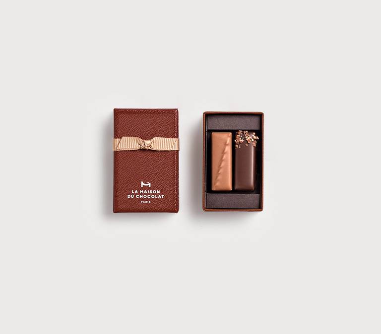 Coffret Attentions 2 chocolats sur fond gris