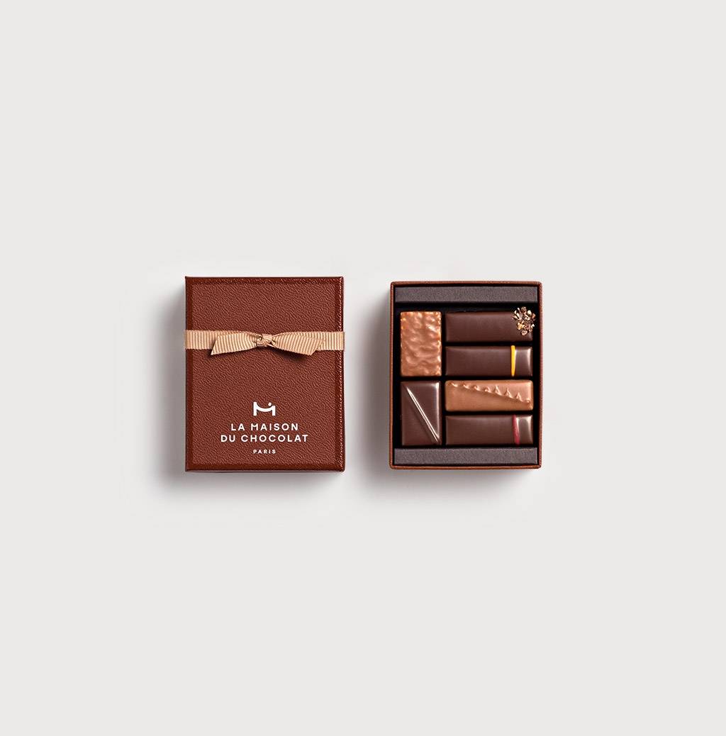 Coffret Attentions 6 chocolats sur fond gris