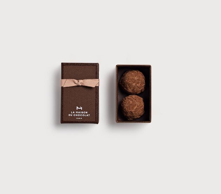 Coffret Truffes Natures 13g sur fond gris