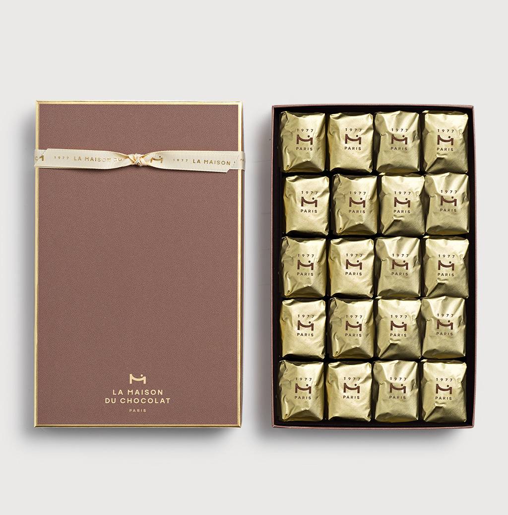 Marrons Glaces 20 pieces on a gray background