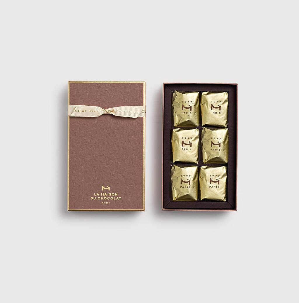 Marrons Glaces 6 Pieces on a gray background