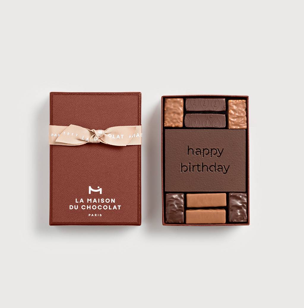 Happy Birthday Gift Box on a gray background