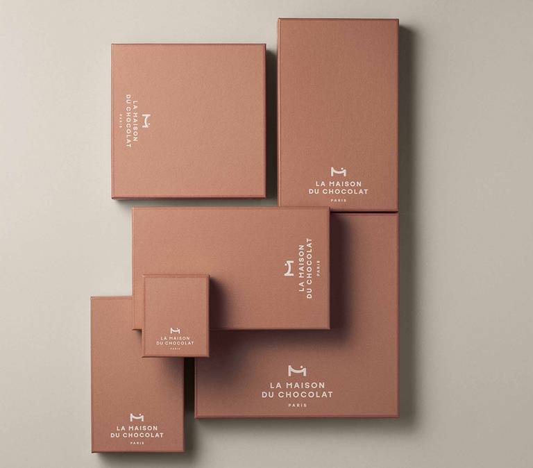 Mise en scène élégante des coffrets tablettes Chocolats