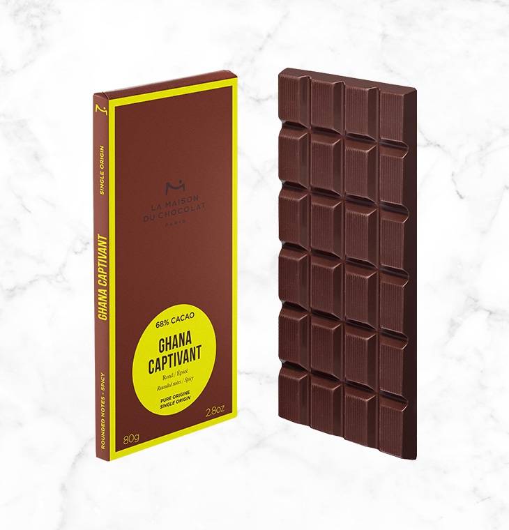 Ghana Captivant 68% Dark Chocolate Bar - La Maison du Chocolat