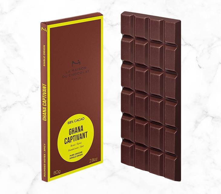 Ghana Captivant 68% Dark Chocolate Bar - La Maison du Chocolat