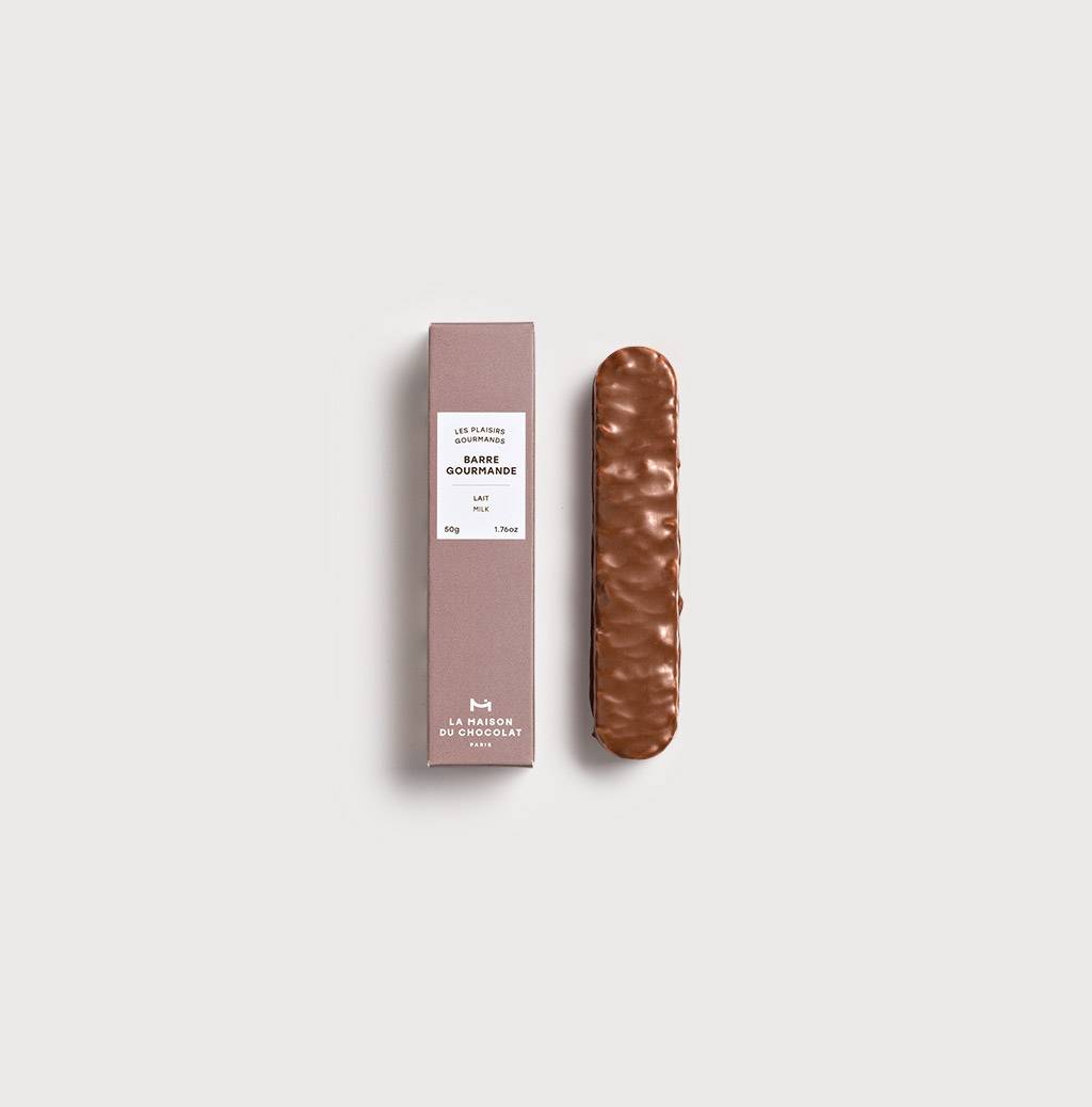 Gourmet Milk Chocolate Bar on a gray background
