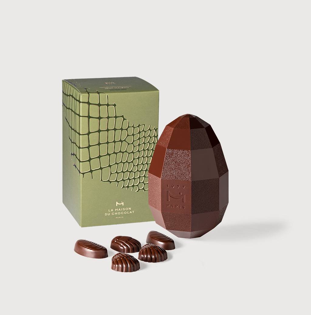 Dark Chocolate Easter Egg 175g on a gray background