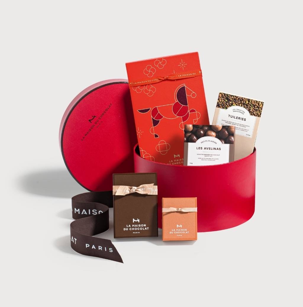 Year of the Horse Signature Gift Box on a gray background