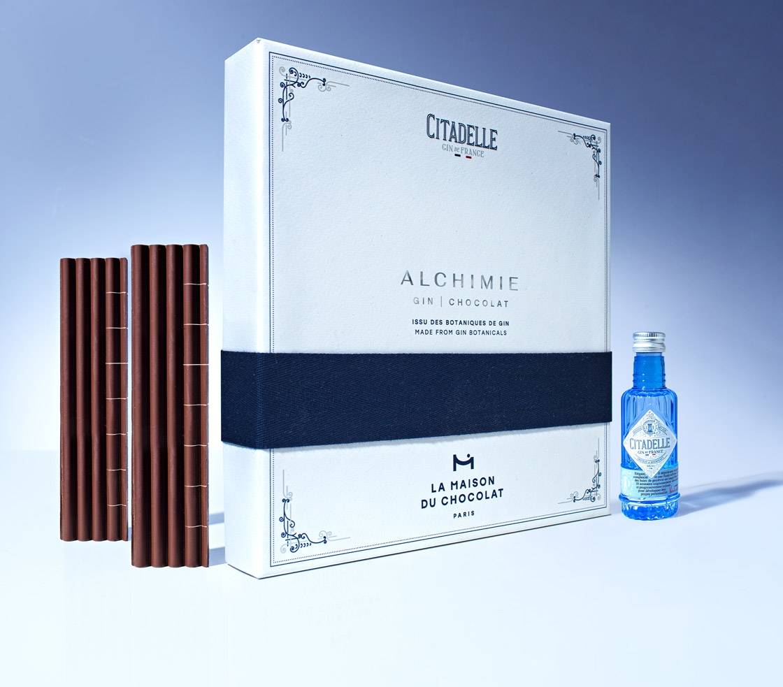 Mise en scène raffinée du coffret Alchimie Gin, en collaboration avec Citadelle