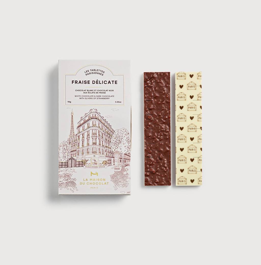 Delicate Strawberry Bar on a grey background