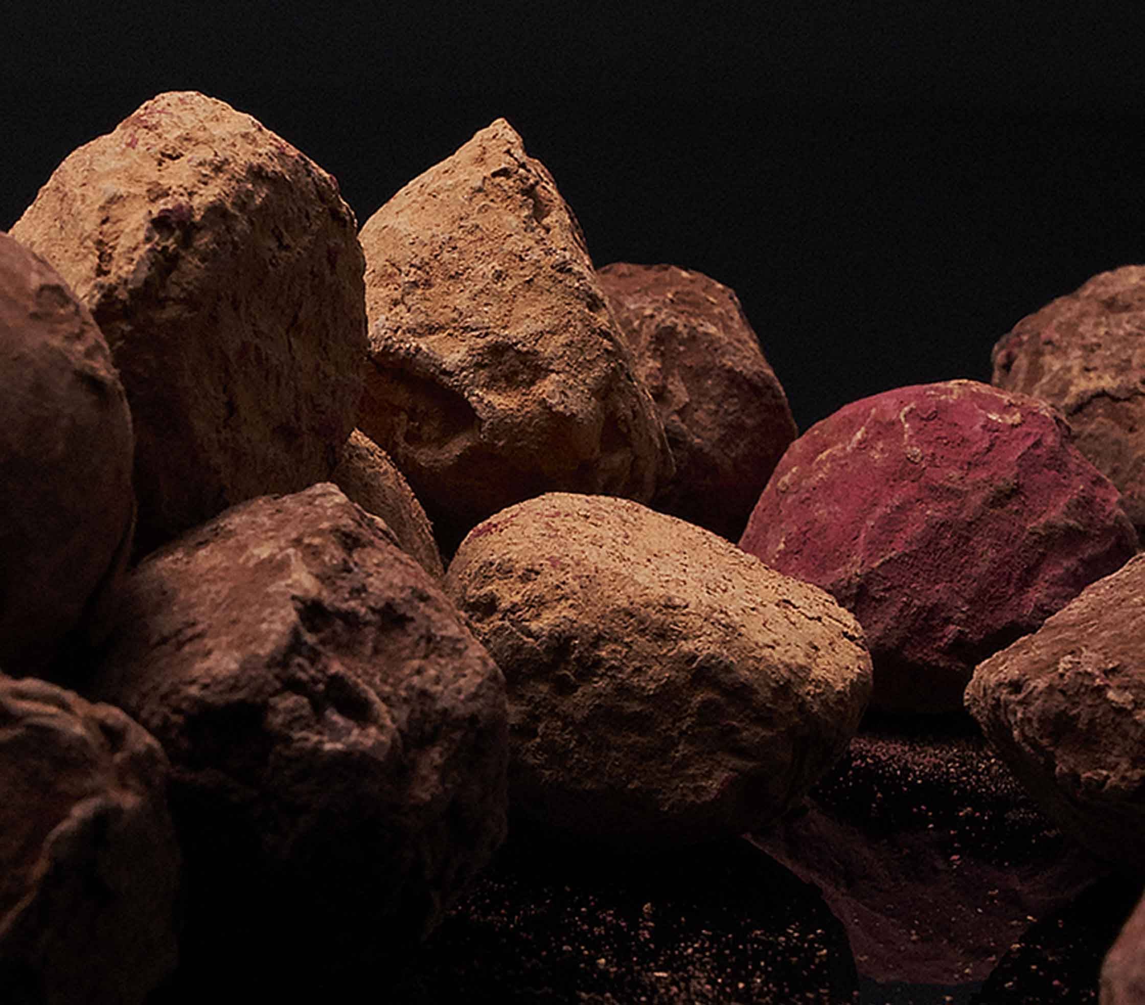 Elegant presentation of truffles
