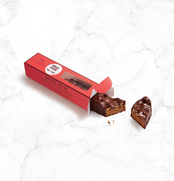 Amuse Barre chocolat noir | La Maison du Chocolat | Chocolat en barre aux fruits secs | Barre de chocolat | Snack chocolat