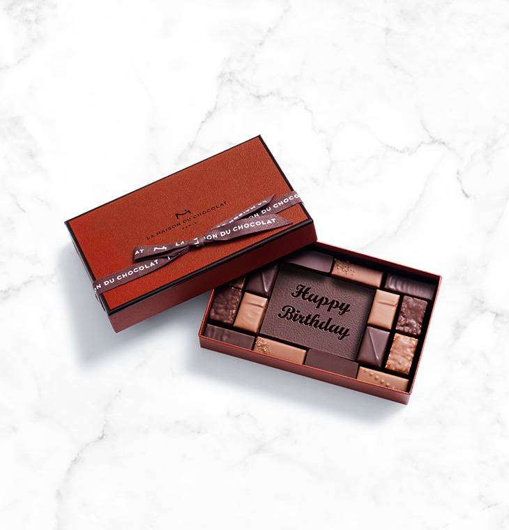 Coffret "Happy Birthday" 16 chocolats | La Maison du Chocolat | Idée cadeau d'anniversaire | Boîte de chocolat à offrir | Coffret cadeau chocolat