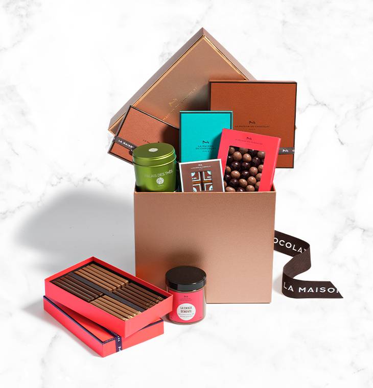 Boite cadeau chocolat "Invalides" | La Maison du Chocolat | Boite chapeau chocolat | Coffret cadeau chocolat luxe | Cadeau chocolat prestige