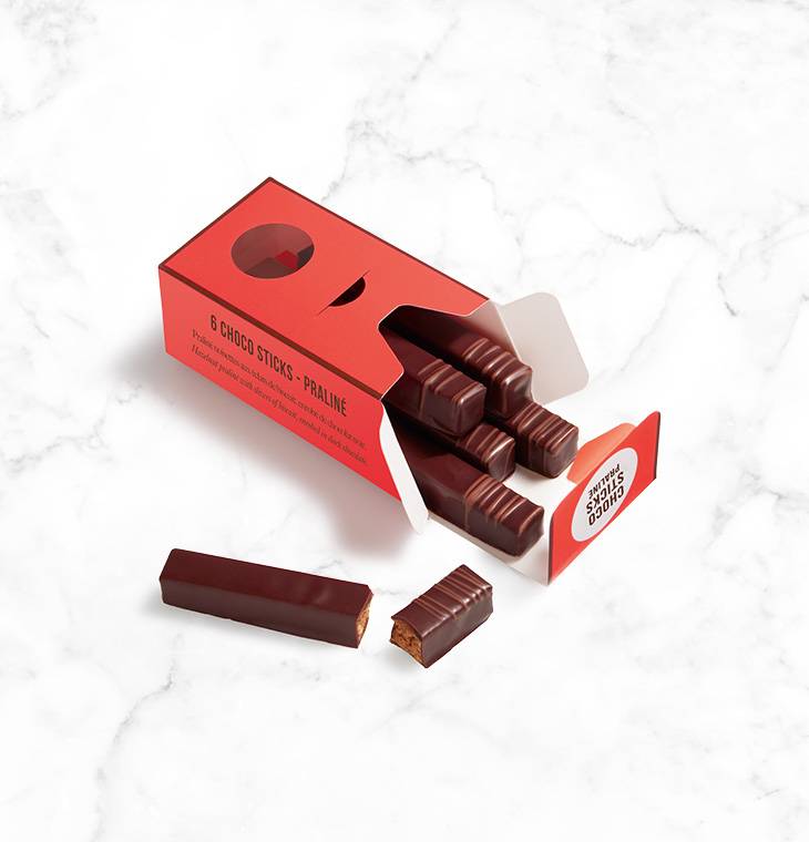 Etui 6 Choco Sticks pralinés | La Maison du Chocolat | Barres de chocolat praliné | Barre de chocolat | Snack chocolat