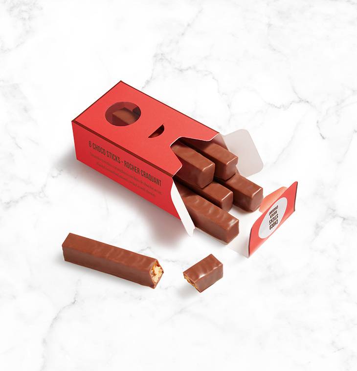 Etui 6 Choco Sticks rochers | La Maison du Chocolat | Barres de chocolat praliné | Barre de chocolat | Snack chocolat