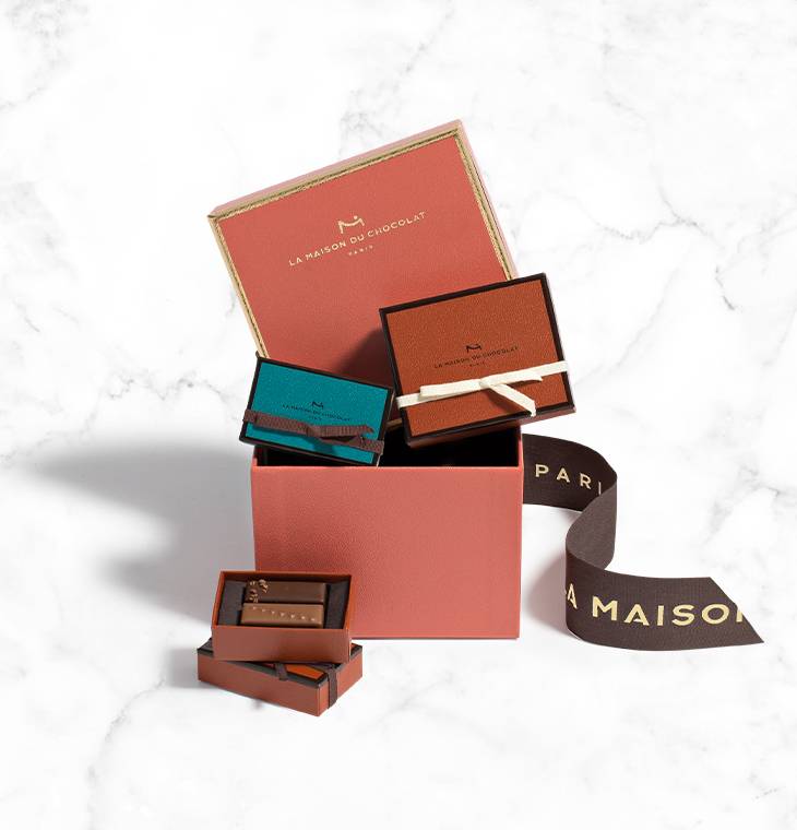 Boite cadeau chocolat "Sully" | La Maison du Chocolat | Boite chapeau chocolat | Coffret cadeau chocolat luxe | Cadeau chocolat prestige