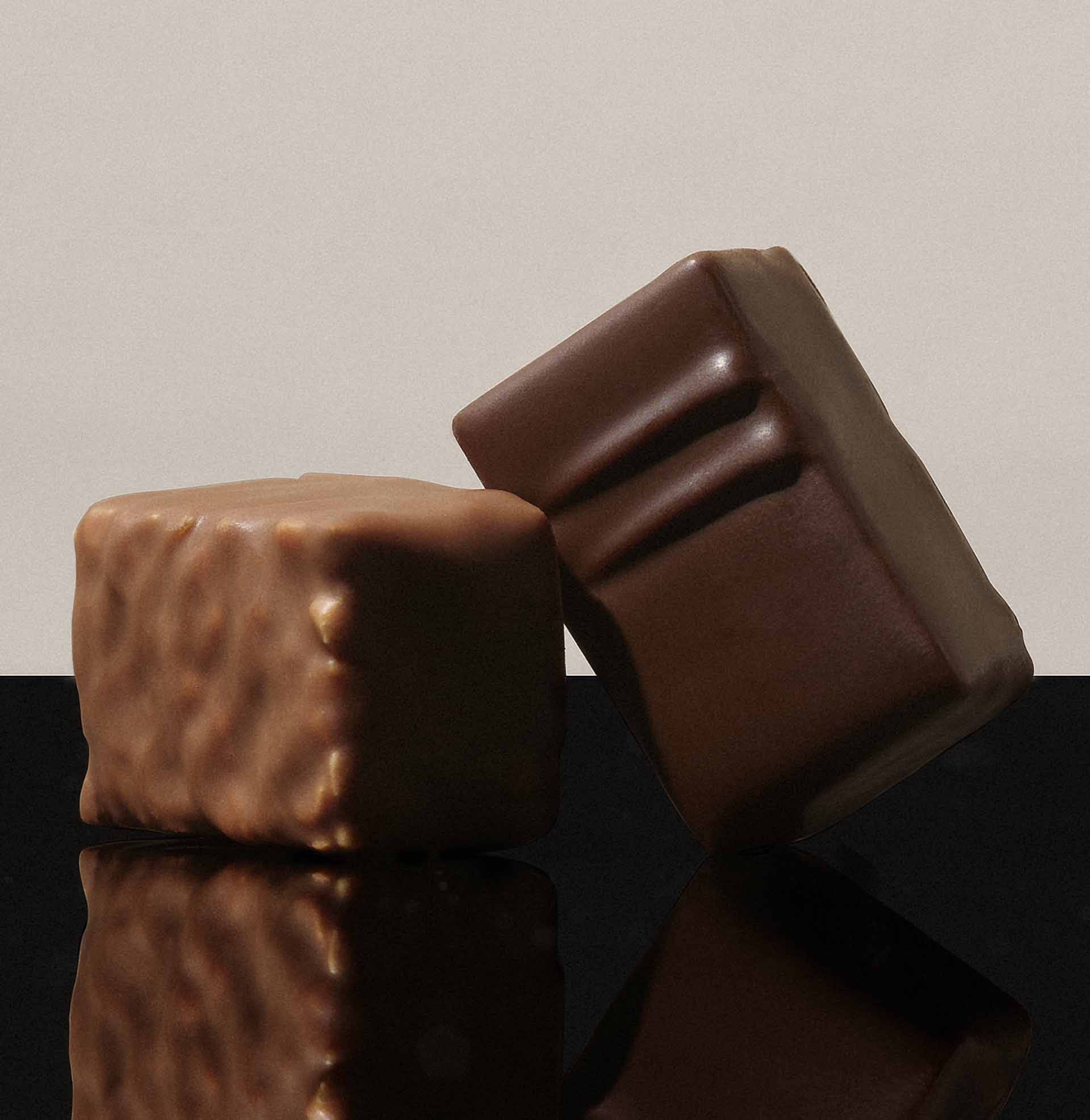 Two Praliné Chocolates – Dark & Milk by La Maison du Chocolat