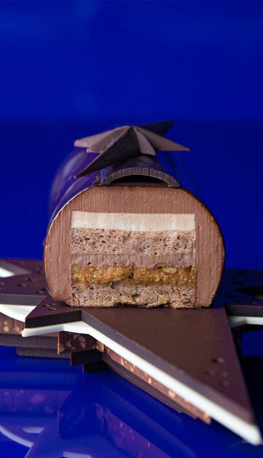 Bûche de Noël de luxe en chocolat