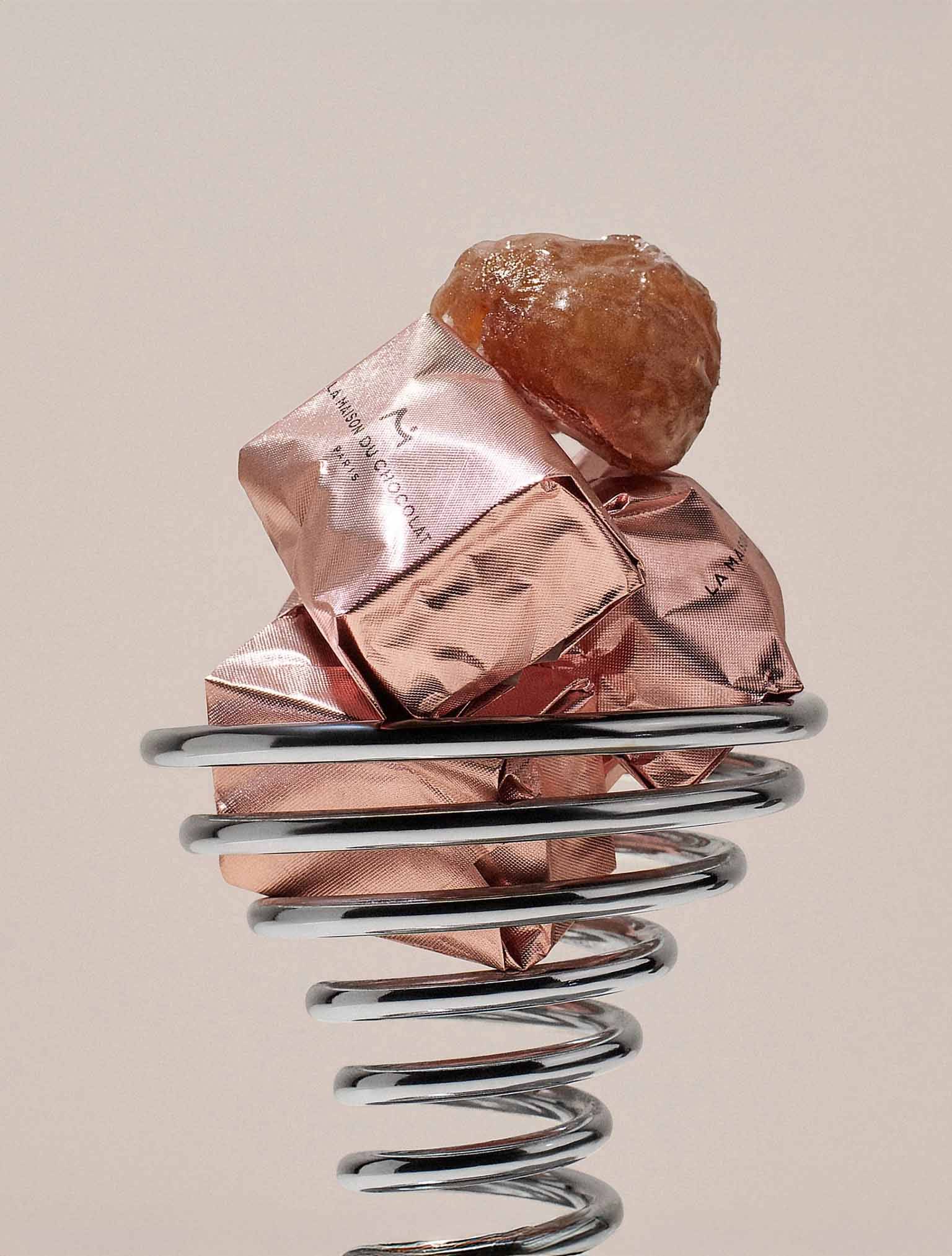 Marron Glace individually wrapped in rose gold foil